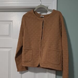 NWT J. Crew Quilted Brown Jacket/sweater